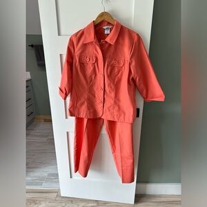 Vintage Francisca By Koret Jacket Size Medium Pant Size Small Set Coral
